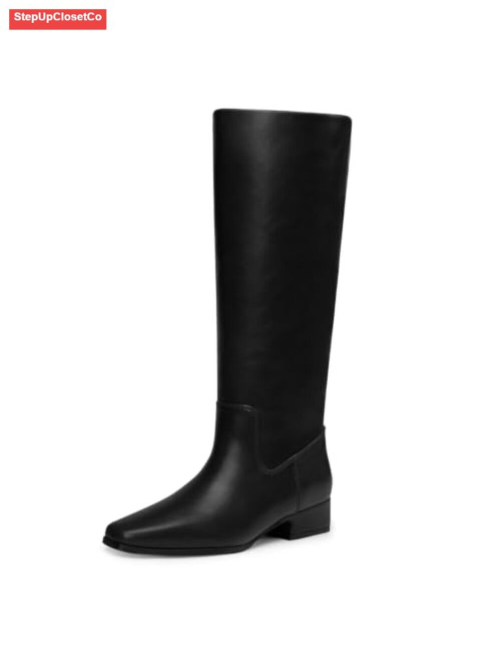 Suede Knee High Boots Square Toe Low Heel Tall Boots